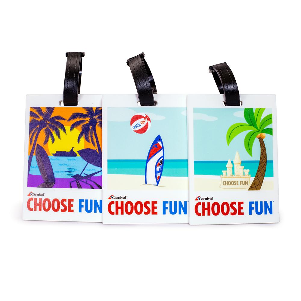 Choose Fun Luggage Tags Set of 3 Carnival Cruise Line