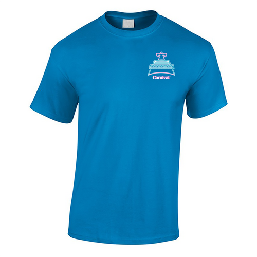 Blue Neon Ship Facade Graphic Short-Sleeve T-Shirt