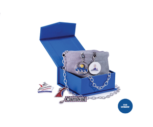 Five Carnival Charms in blue box