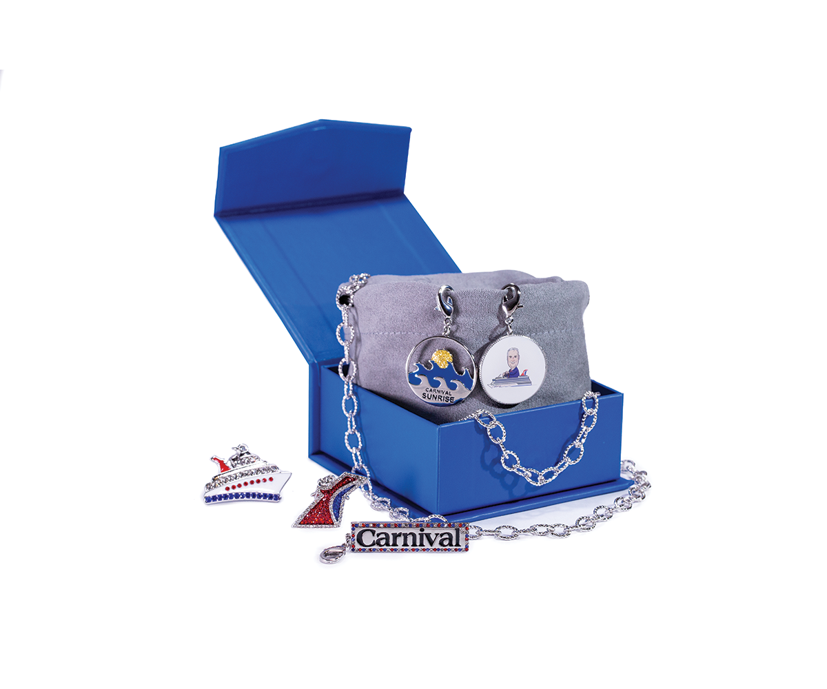 Carnival Cruise Line Statement Necklace & Bracelet Charm Set